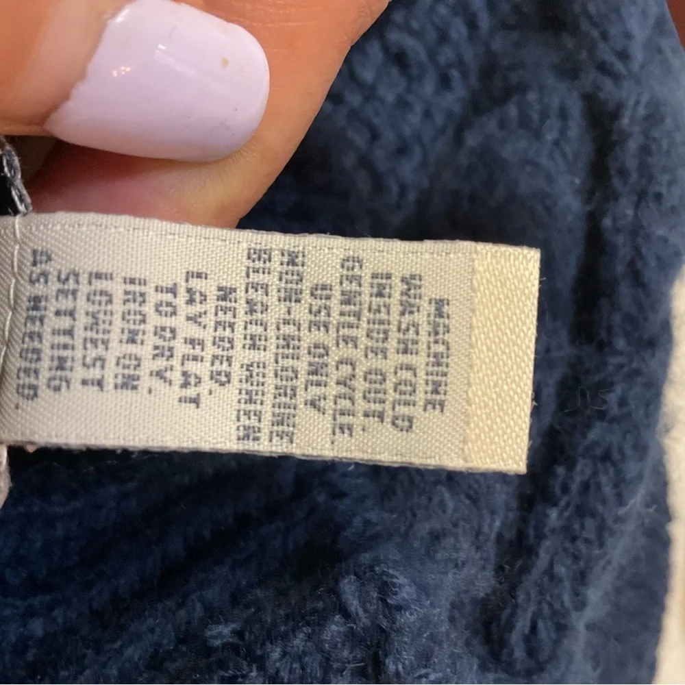 St. John’s Bay Navy Cable Knit Sweater L – Chunky Cozy Pullover